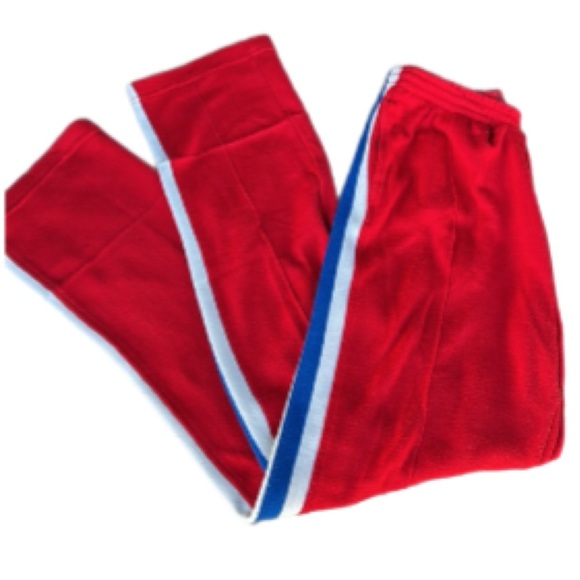 Vintage 1980s IZOD LACOSTE Red White & Blue USA Sweatpants - Picture 2 of 10